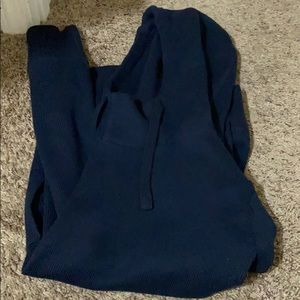 Banana Republic Men’s Navy Blue Ribbed Hoodie
